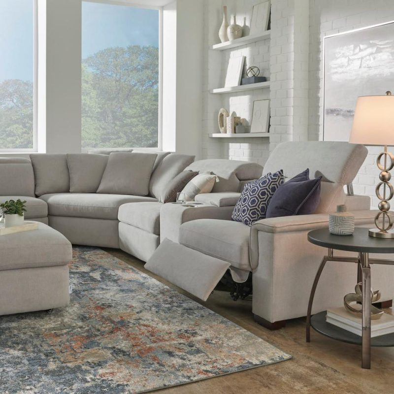 Sectionals |  Alpha 4-pc Reclining Sectional Gray Living Room Furniture Gray