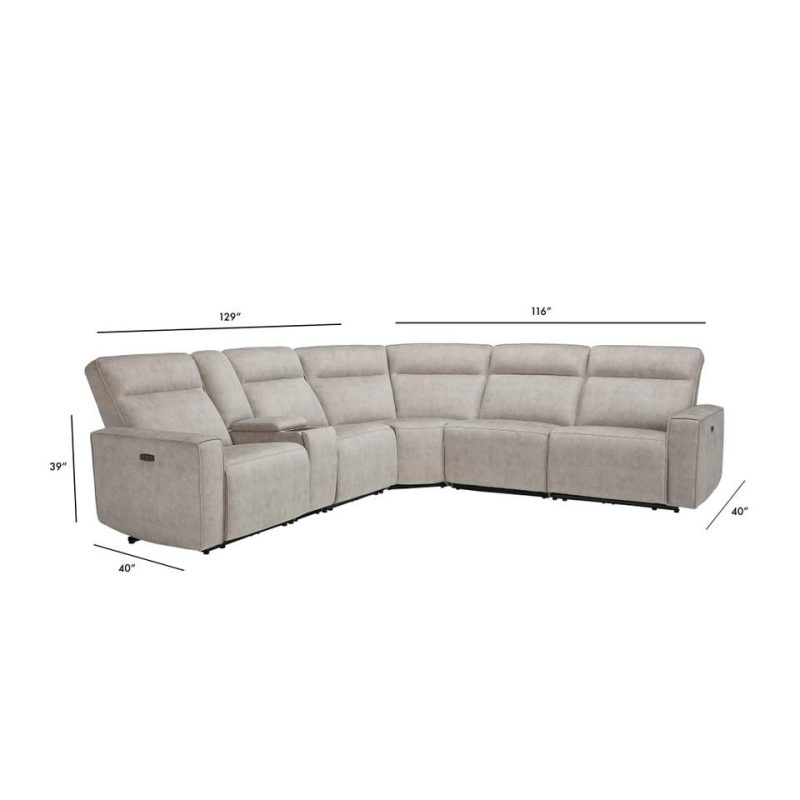 Sectionals |  Bedford Park 6-Piece Reclining Sectional White Living Room Furniture Living Room Sets