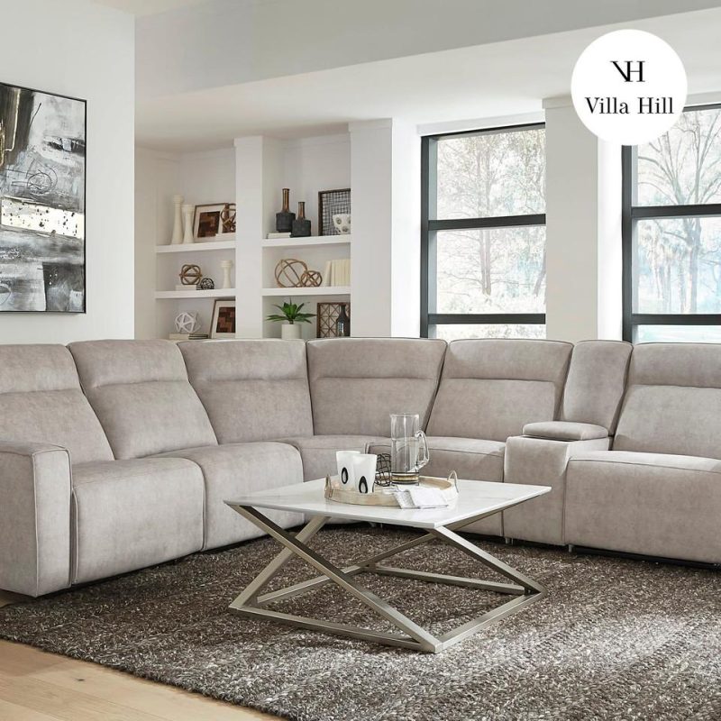 Sectionals |  Bedford Park 6-Piece Reclining Sectional White Living Room Furniture Living Room Sets