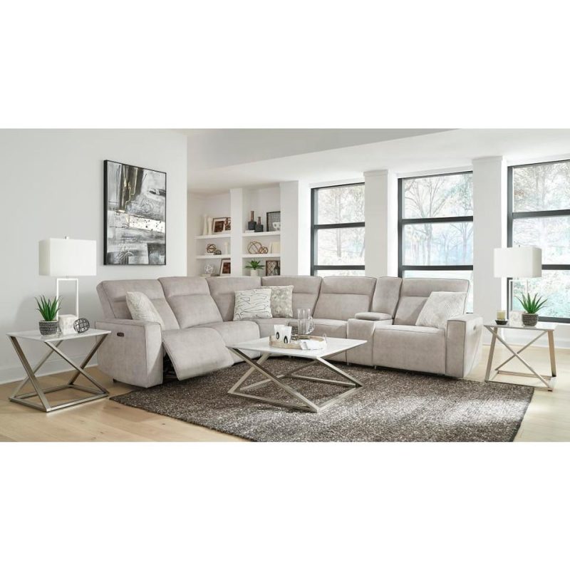 Sectionals |  Bedford Park 6-Piece Reclining Sectional White Living Room Furniture Living Room Sets