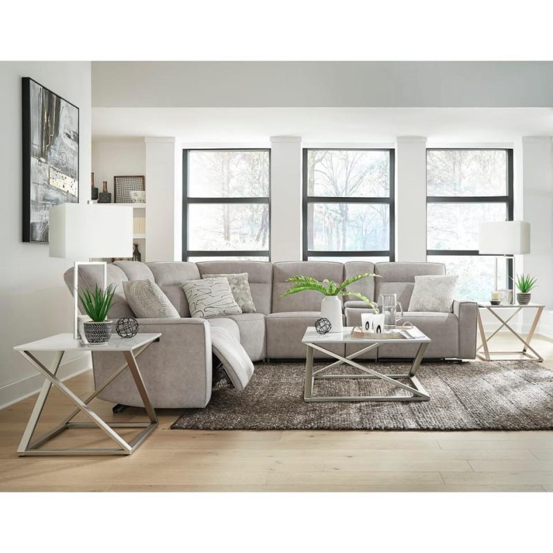 Sectionals |  Bedford Park 6-Piece Reclining Sectional White Living Room Furniture Living Room Sets