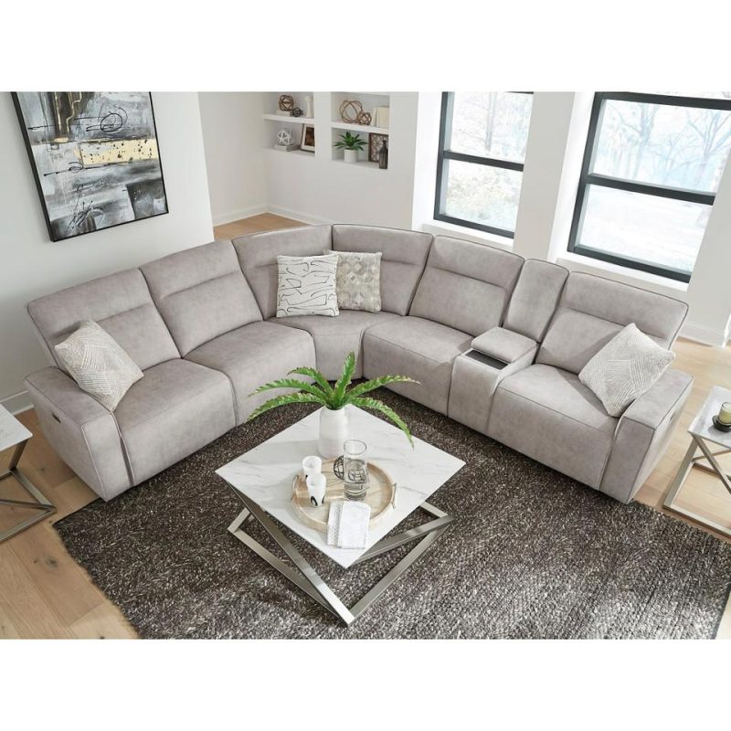 Sectionals |  Bedford Park 6-Piece Reclining Sectional White Living Room Furniture Living Room Sets