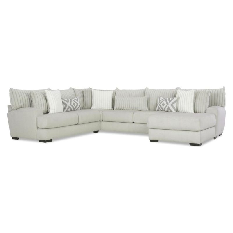 Sectionals |  Bristol 3-Pc Sectional W Right Chaise White Living Room Furniture Sectionals