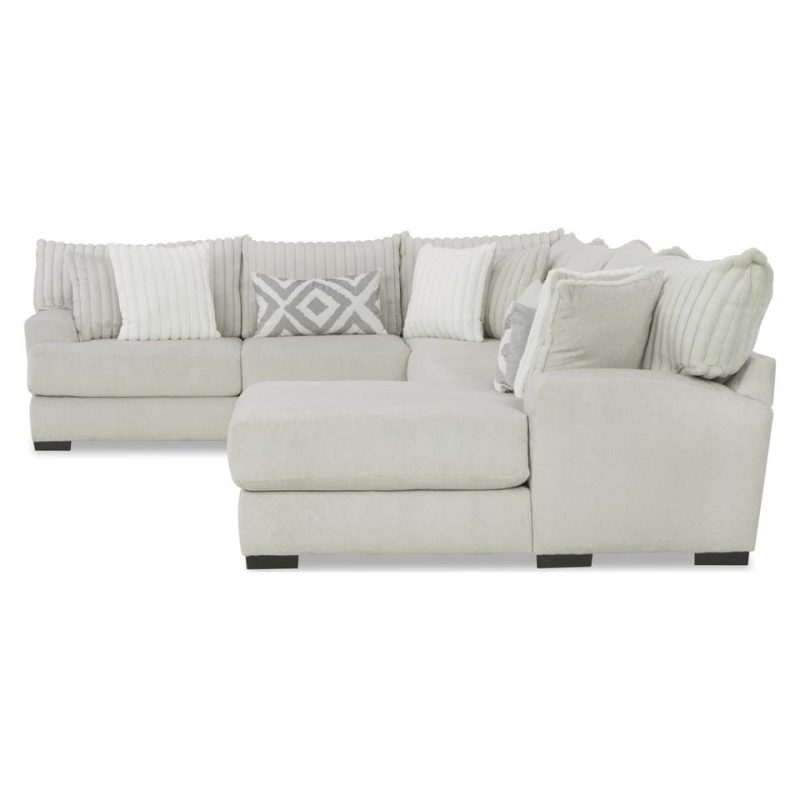 Sectionals |  Bristol 3-Pc Sectional W Right Chaise White Living Room Furniture Sectionals