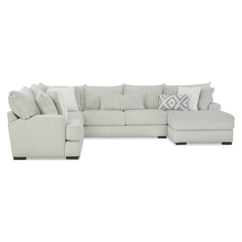 Sectionals |  Bristol 3-Pc Sectional W Right Chaise White Living Room Furniture Sectionals