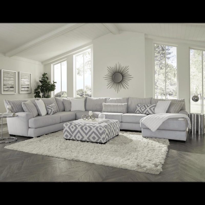 Sectionals |  Bristol 4-Pc Sectional W Right Chaise White Living Room Furniture Sectionals