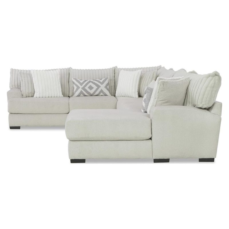 Sectionals |  Bristol 4-Pc Sectional W Right Chaise White Living Room Furniture Sectionals