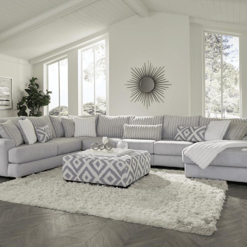 Sectionals |  Bristol 4-Pc Sectional W Right Chaise White Living Room Furniture Sectionals