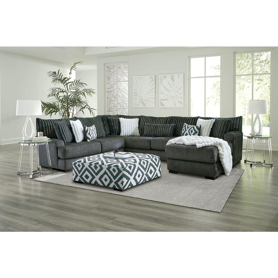 Sectionals |  Bristol Charcoal 3PC Sectional with right chaise Gray Living Room Furniture Gray