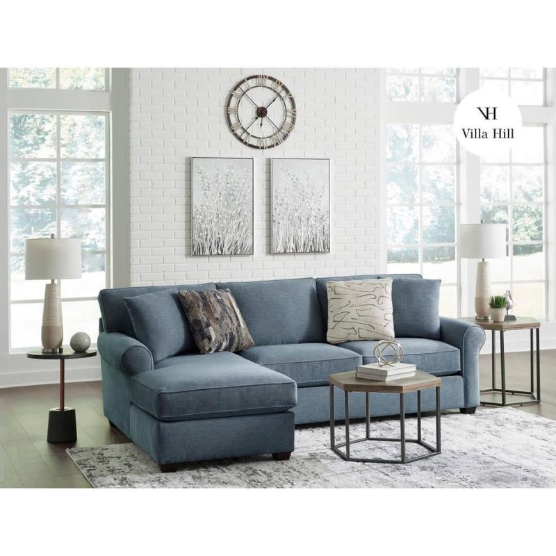 Sectionals |  Crestview Rolled Arm Blue 2-pc sectional w/ left chaise Blue Blue