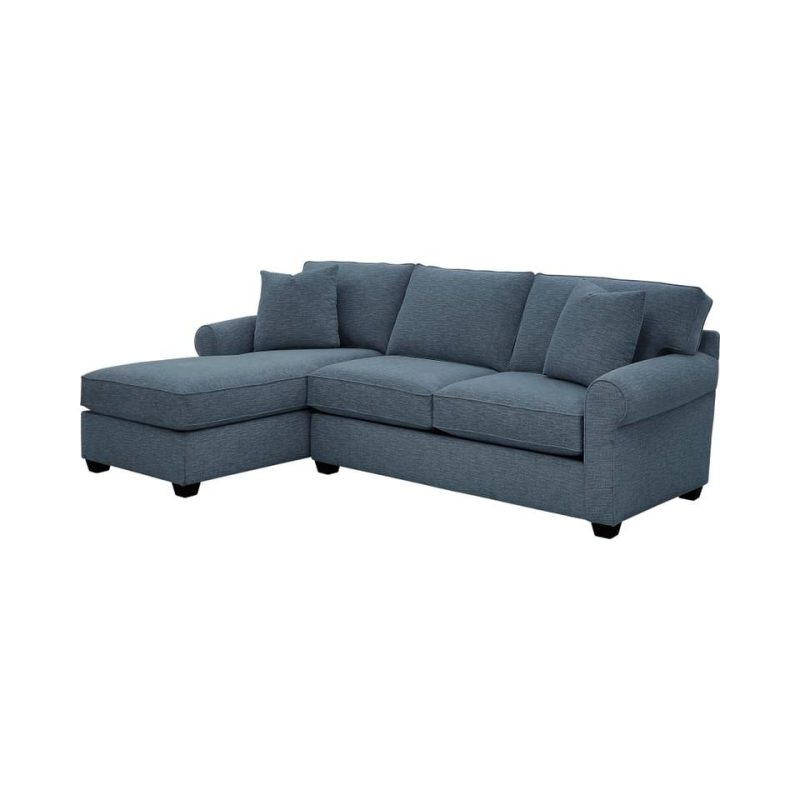 Sectionals |  Crestview Rolled Arm Blue 2-pc sectional w/ left chaise Blue Blue