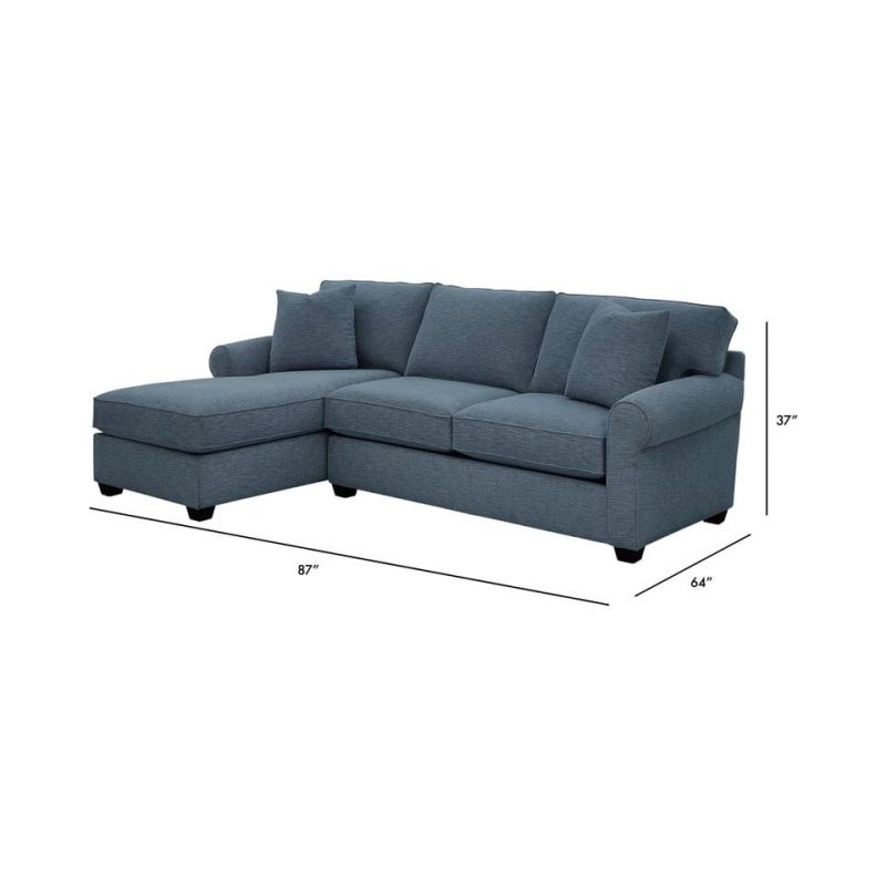 Sectionals |  Crestview Rolled Arm Blue 2-pc sectional w/ left chaise Blue Blue