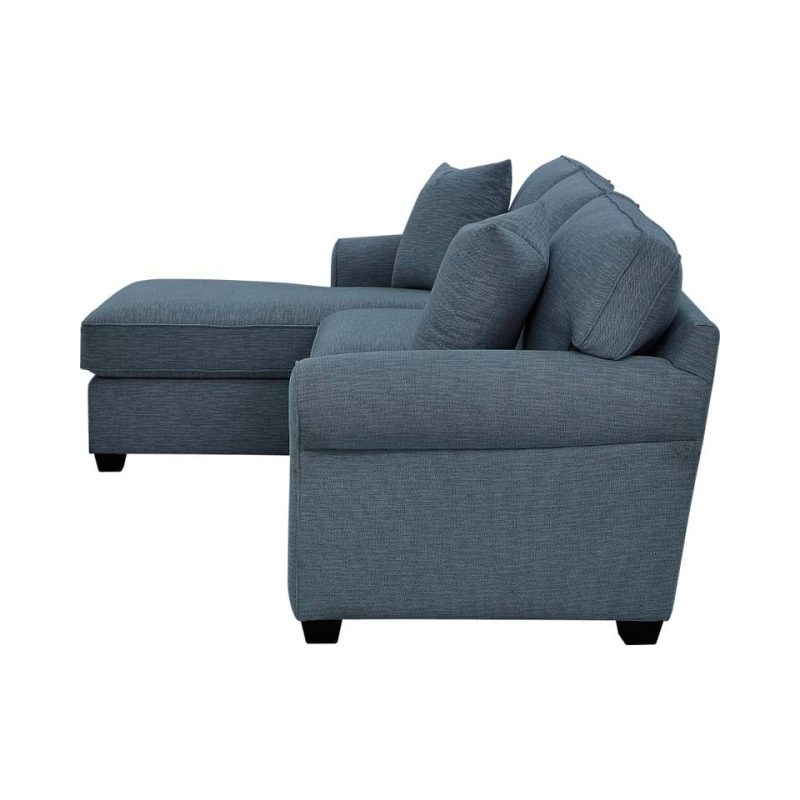 Sectionals |  Crestview Rolled Arm Blue 2-pc sectional w/ left chaise Blue Blue