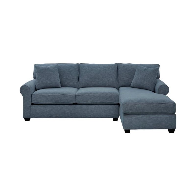 Sectionals |  Crestview Rolled Arm Blue 2-pc sectional w/ right chaise Blue Living Room Furniture Blue