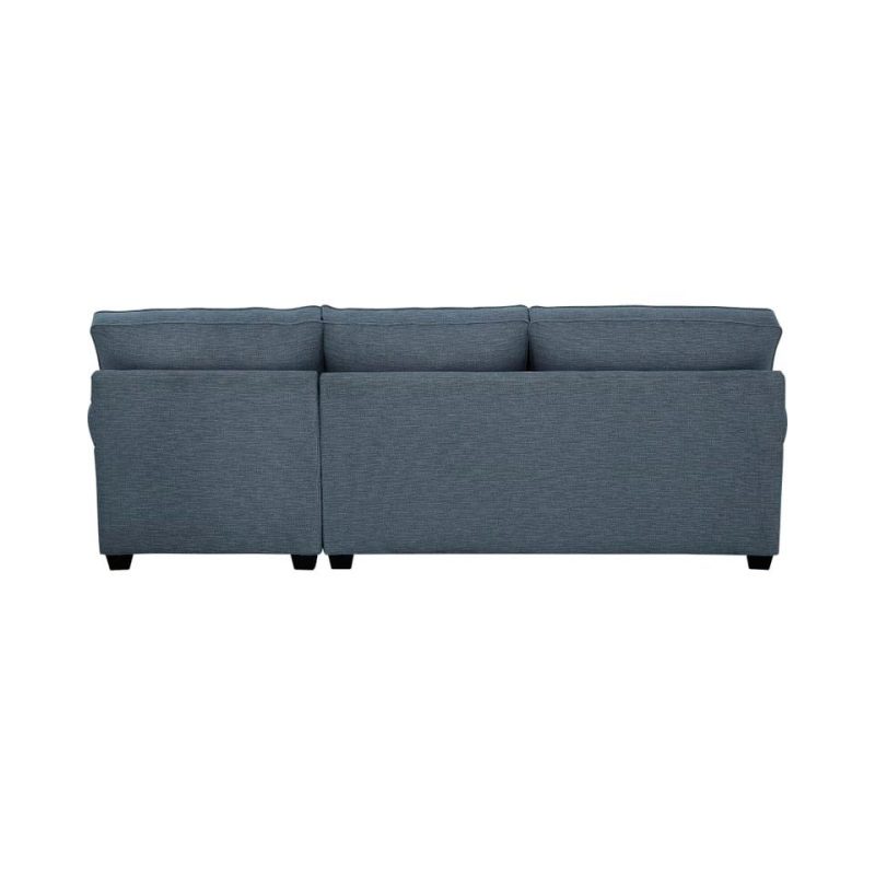 Sectionals |  Crestview Rolled Arm Blue 2-pc sectional w/ right chaise Blue Living Room Furniture Blue