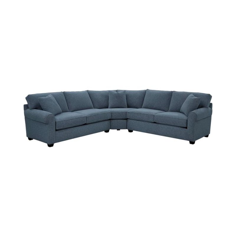 Sectionals |  Crestview Rolled Arm Blue 3-pc Medium sectional Blue Living Room Furniture Blue