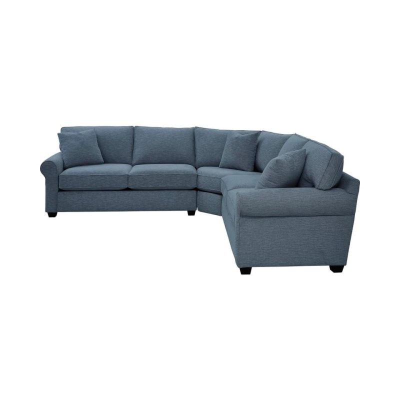 Sectionals |  Crestview Rolled Arm Blue 3-pc Medium sectional Blue Living Room Furniture Blue