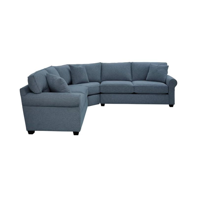 Sectionals |  Crestview Rolled Arm Blue 3-pc Medium sectional Blue Living Room Furniture Blue