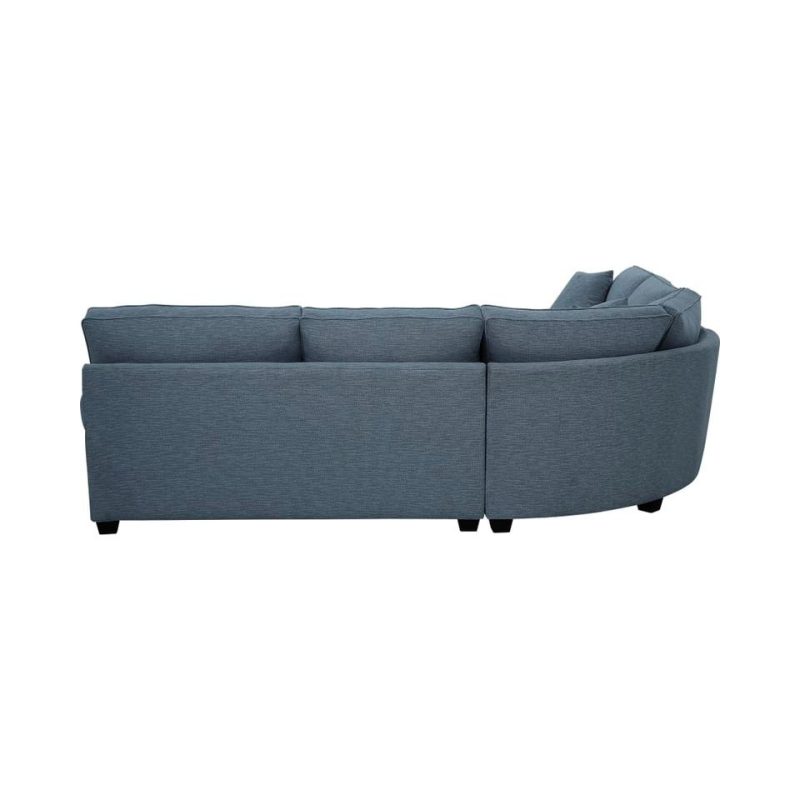 Sectionals |  Crestview Rolled Arm Blue 3-pc Medium sectional Blue Living Room Furniture Blue