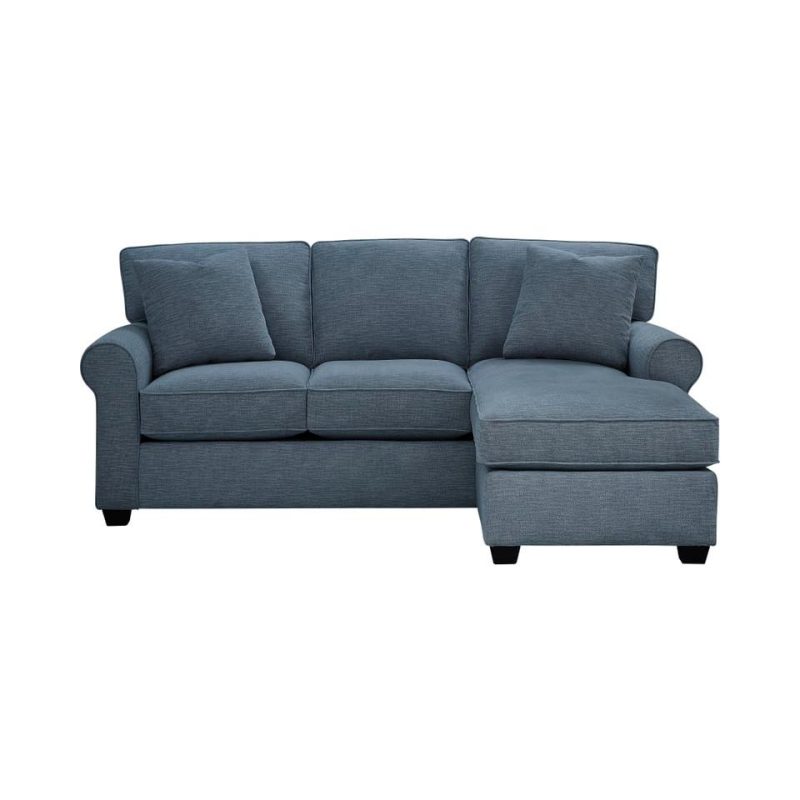 Sectionals |  Crestview Rolled Arm Blue Sofa Chaise Blue Living Room Furniture Blue