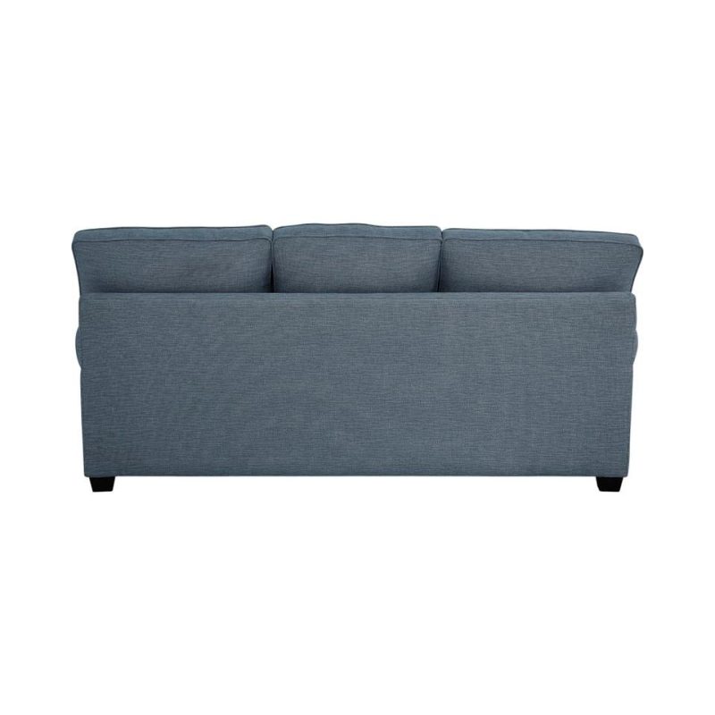 Sectionals |  Crestview Rolled Arm Blue Sofa Chaise Blue Living Room Furniture Blue