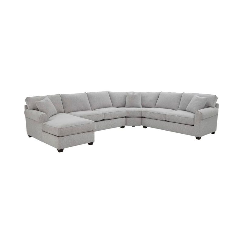 Sectionals |  Crestview Rolled Arm Granite 4-pc sectional w/ left chaise Gray Living Room Furniture Gray