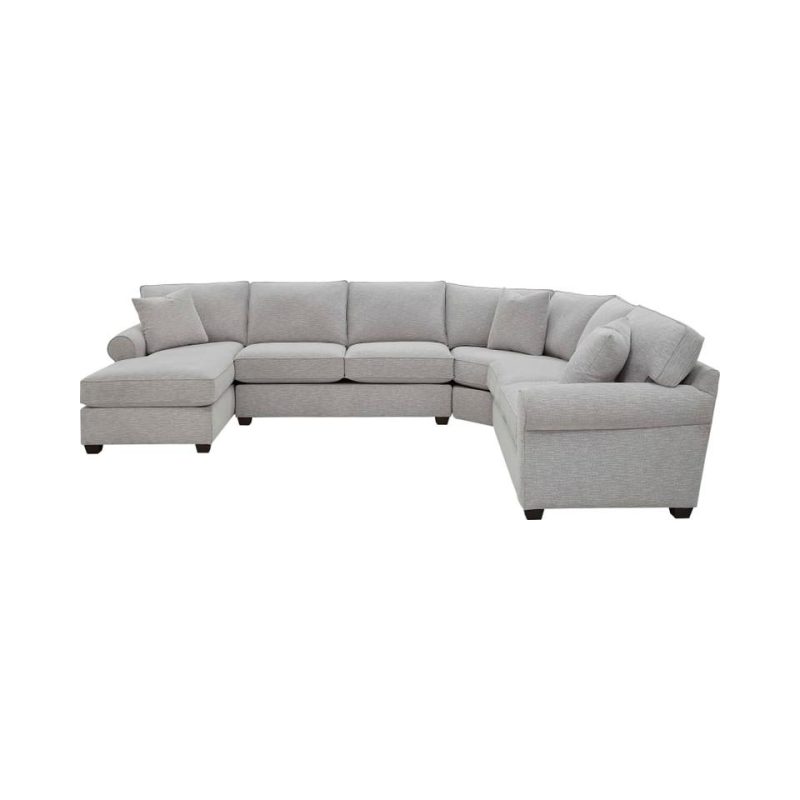 Sectionals |  Crestview Rolled Arm Granite 4-pc sectional w/ left chaise Gray Living Room Furniture Gray