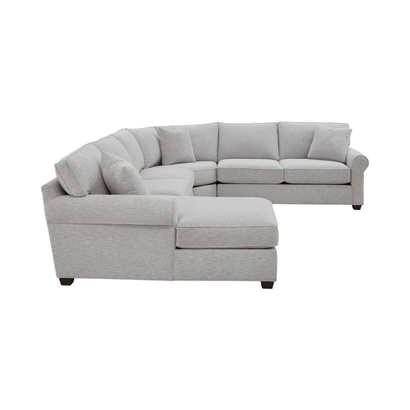 Sectionals |  Crestview Rolled Arm Granite 4-pc sectional w/ left chaise Gray Living Room Furniture Gray