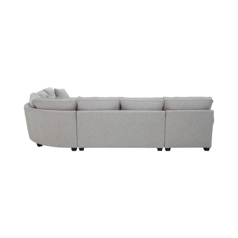 Sectionals |  Crestview Rolled Arm Granite 4-pc sectional w/ left chaise Gray Living Room Furniture Gray