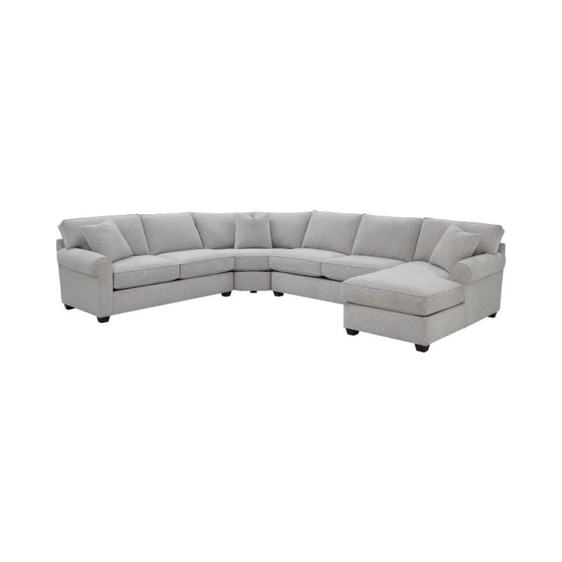 Sectionals |  Crestview Rolled Arm Granite 4-pc sectional w/ right chaise Gray Living Room Furniture Gray