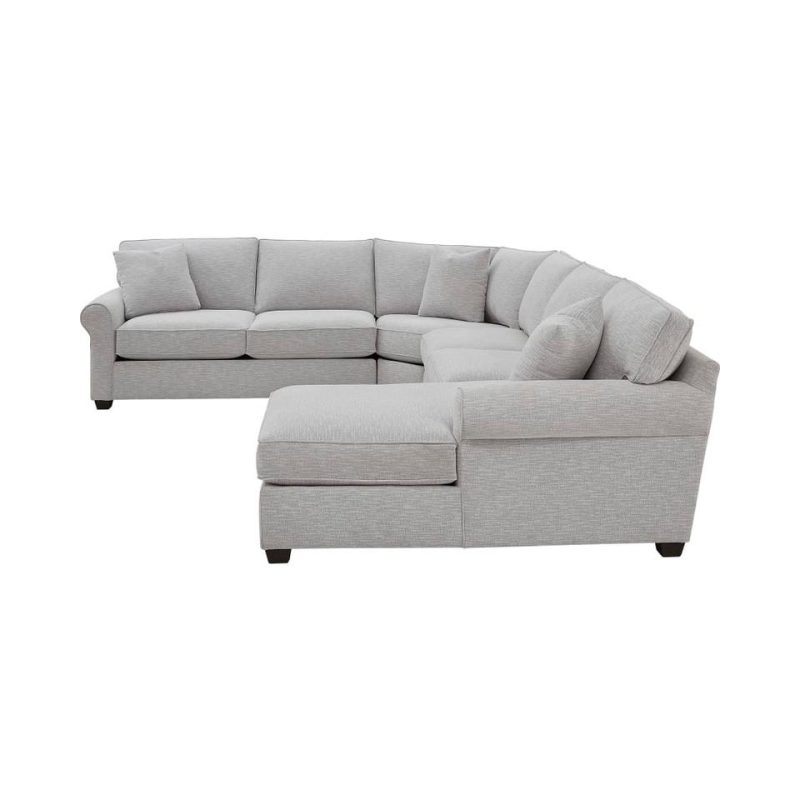 Sectionals |  Crestview Rolled Arm Granite 4-pc sectional w/ right chaise Gray Living Room Furniture Gray