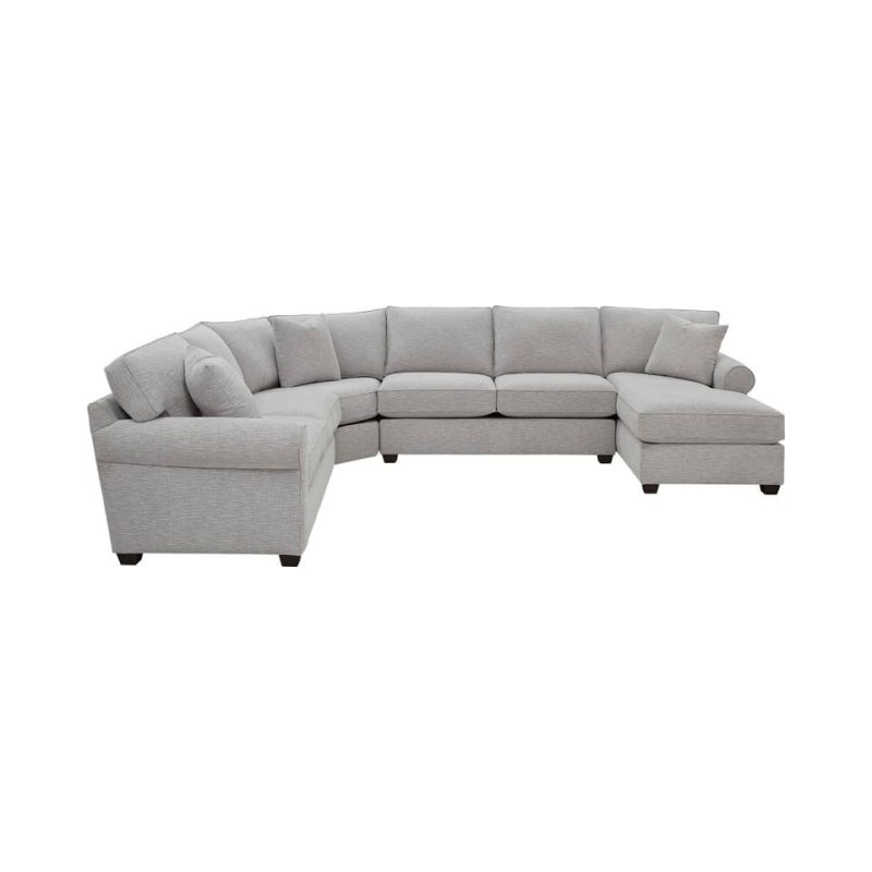 Sectionals |  Crestview Rolled Arm Granite 4-pc sectional w/ right chaise Gray Living Room Furniture Gray