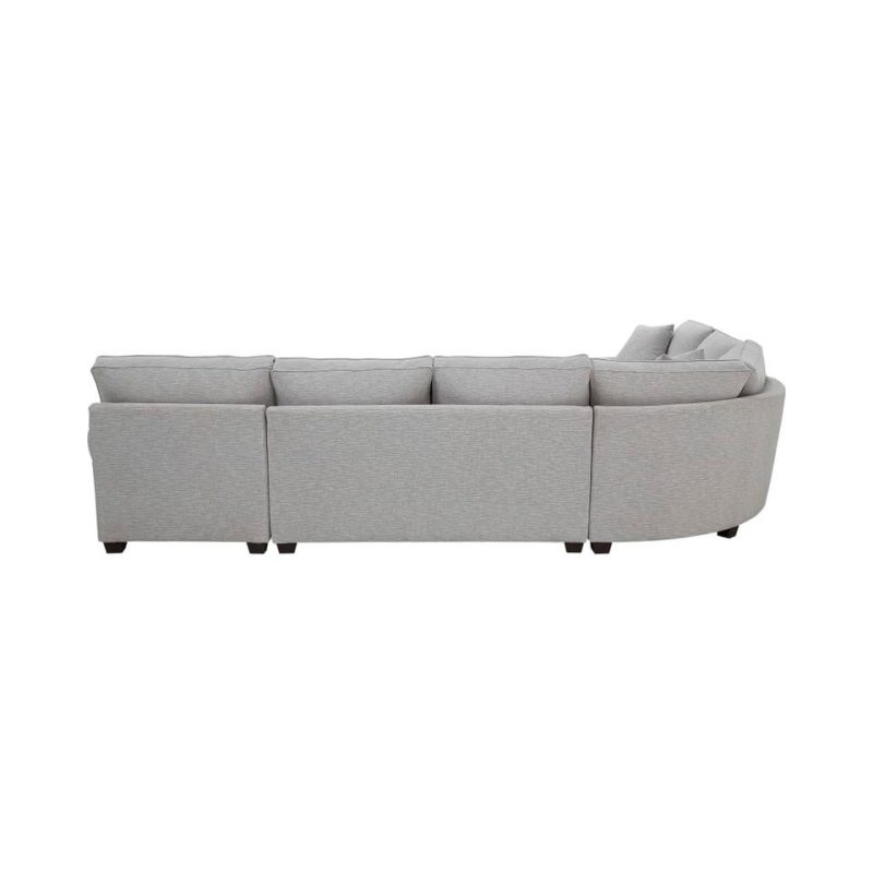 Sectionals |  Crestview Rolled Arm Granite 4-pc sectional w/ right chaise Gray Living Room Furniture Gray