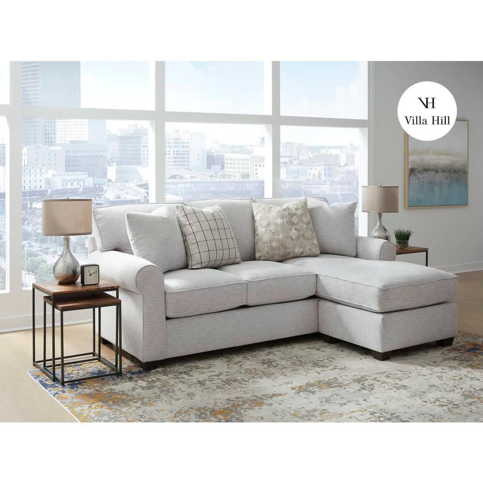 Sectionals |  Crestview Rolled Arm Granite Sofa Chaise Gray Living Room Furniture Gray