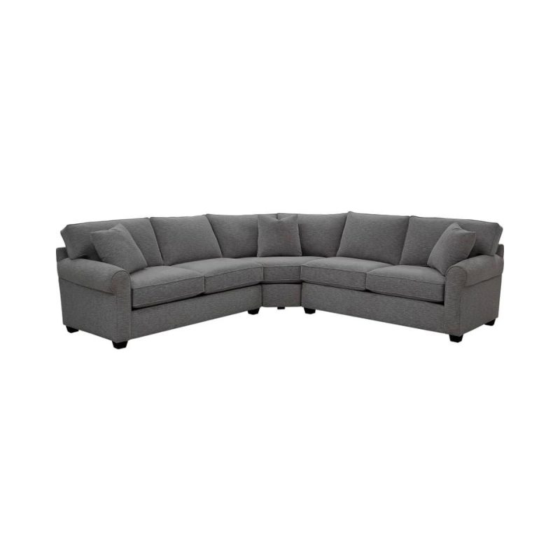 Sectionals |  Crestview Rolled Arm Graphite 3-pc Medium sectional Gray Living Room Furniture Gray