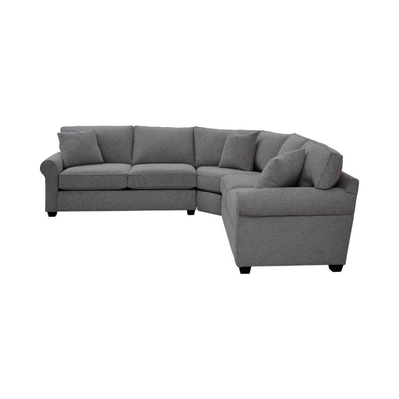 Sectionals |  Crestview Rolled Arm Graphite 3-pc Medium sectional Gray Living Room Furniture Gray