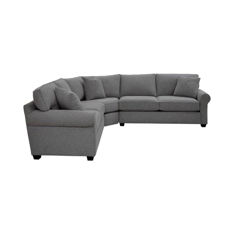 Sectionals |  Crestview Rolled Arm Graphite 3-pc Medium sectional Gray Living Room Furniture Gray