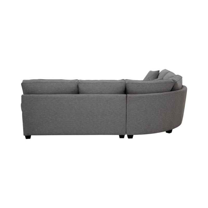 Sectionals |  Crestview Rolled Arm Graphite 3-pc Medium sectional Gray Living Room Furniture Gray