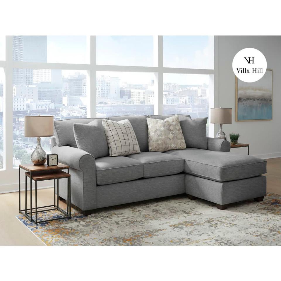 Sectionals |  Crestview Rolled Arm Graphite Sofa Chaise Gray Living Room Furniture Gray