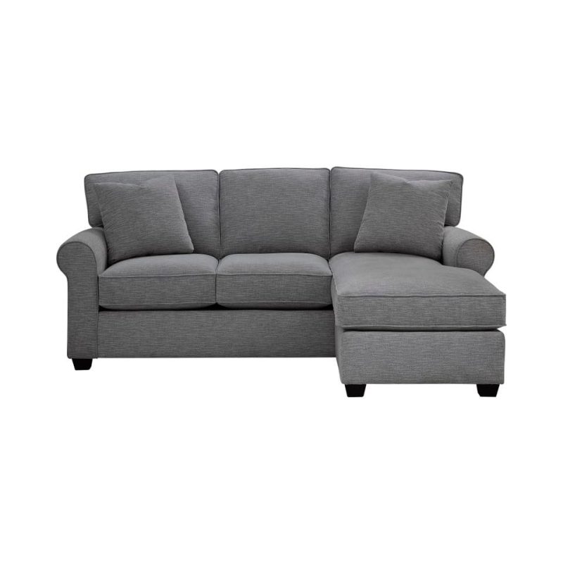 Sectionals |  Crestview Rolled Arm Graphite Sofa Chaise Gray Living Room Furniture Gray