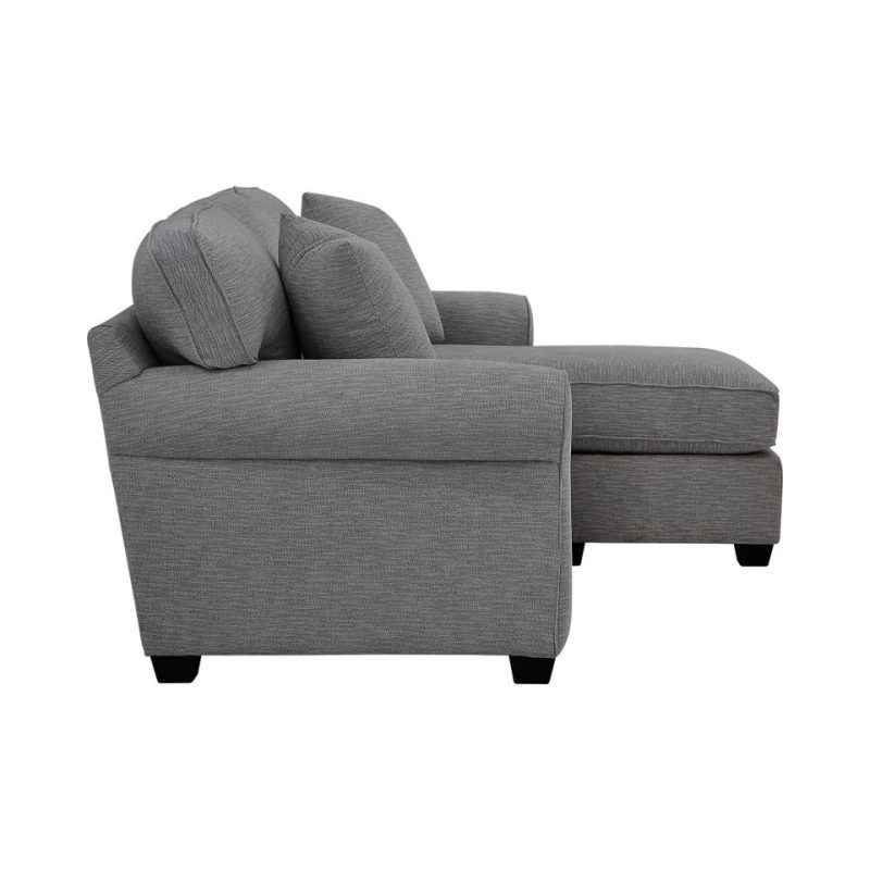 Sectionals |  Crestview Rolled Arm Graphite Sofa Chaise Gray Living Room Furniture Gray