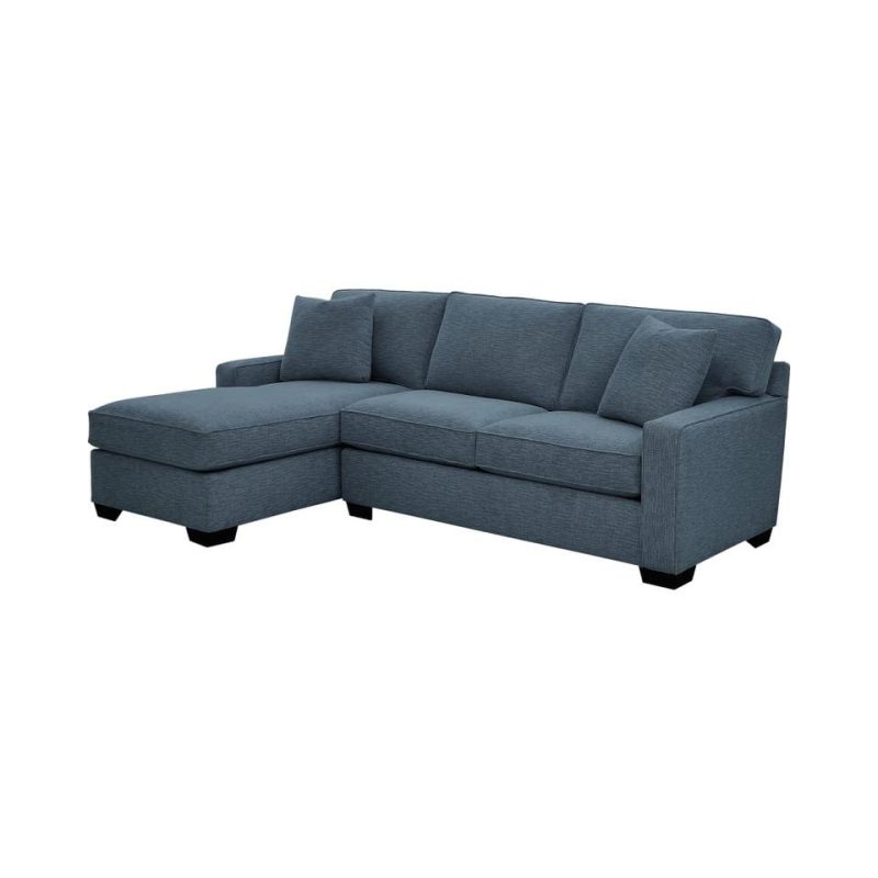 Sectionals |  Crestview Track Arm Blue 2-pc sectional w/ left chaise Blue Living Room Furniture Blue