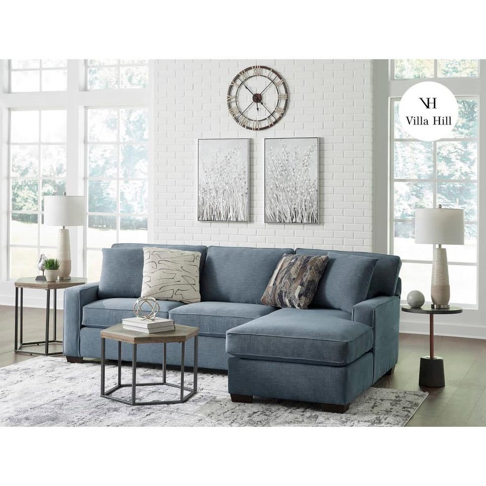 Sectionals |  Crestview Track Arm Blue 2-pc sectional w/ right chaise Blue Living Room Furniture Blue