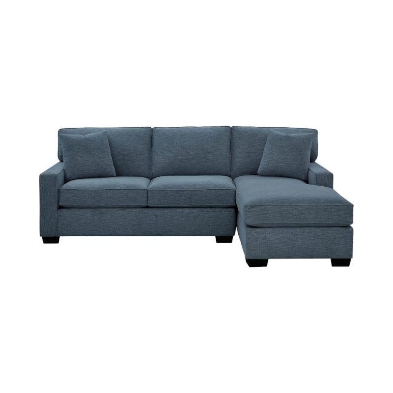 Sectionals |  Crestview Track Arm Blue 2-pc sectional w/ right chaise Blue Living Room Furniture Blue