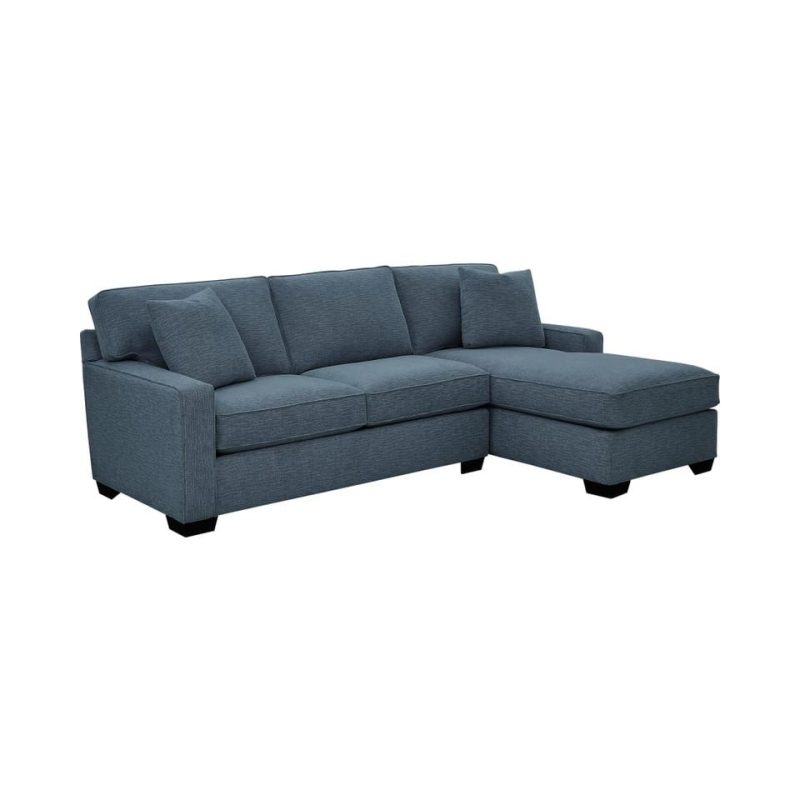 Sectionals |  Crestview Track Arm Blue 2-pc sectional w/ right chaise Blue Living Room Furniture Blue