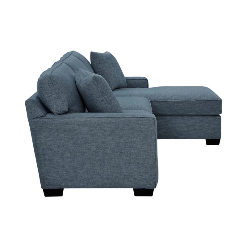 Sectionals |  Crestview Track Arm Blue 2-pc sectional w/ right chaise Blue Living Room Furniture Blue