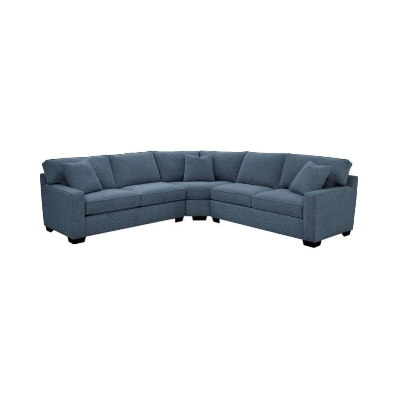 Sectionals |  Crestview Track Arm Blue 3-pc Medium sectional Blue Living Room Furniture Blue