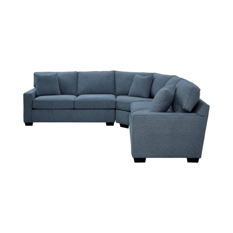 Sectionals |  Crestview Track Arm Blue 3-pc Medium sectional Blue Living Room Furniture Blue