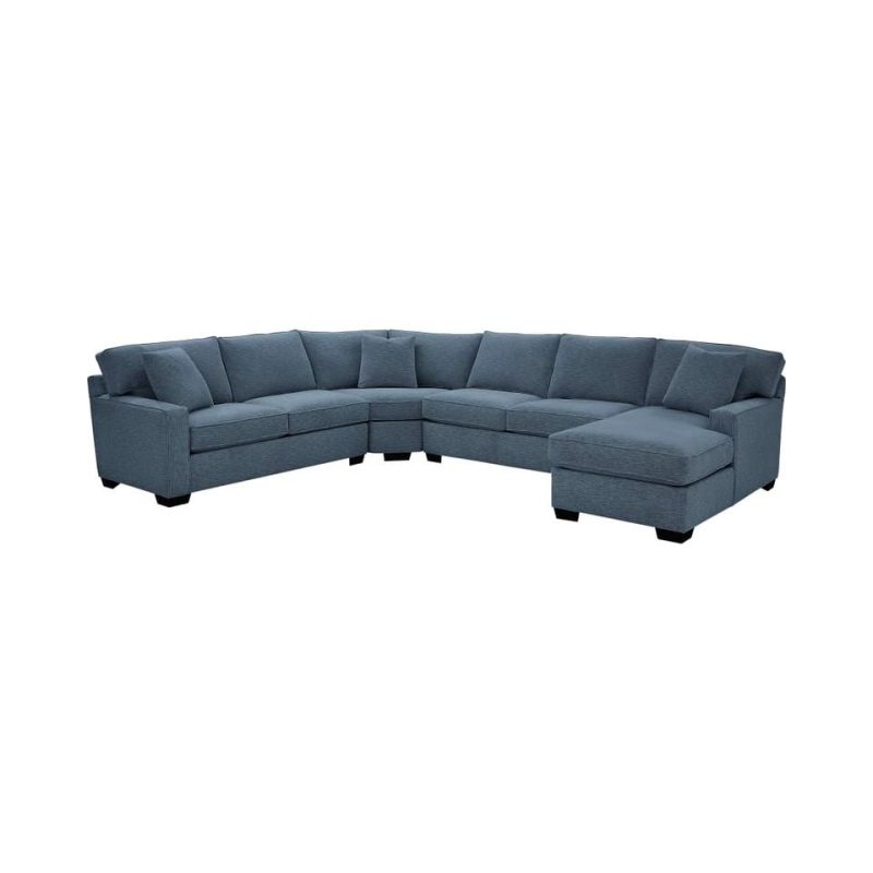 Sectionals |  Crestview Track Arm Blue 4-pc sectional w/ right chaise Blue Living Room Furniture Blue