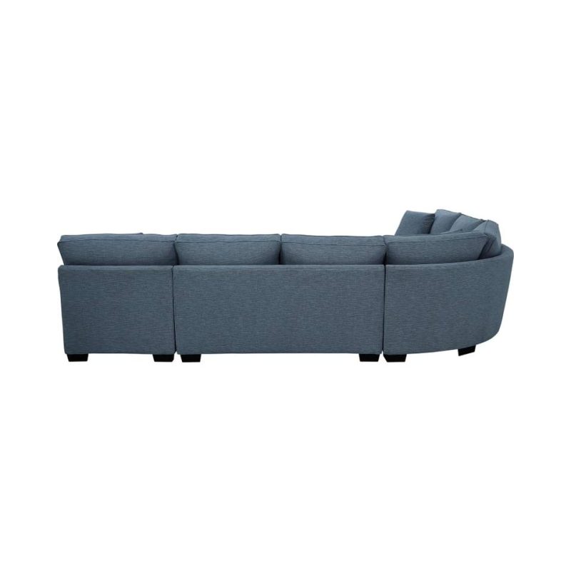 Sectionals |  Crestview Track Arm Blue 4-pc sectional w/ right chaise Blue Living Room Furniture Blue